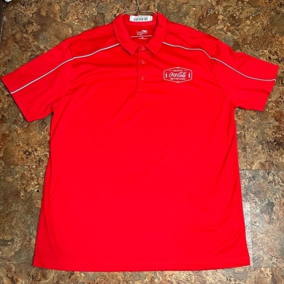 Coca Cola Abarta Beverages Men’s Red Gray Polo Uniform Shirt Size 2XL - Picture 1 of 5